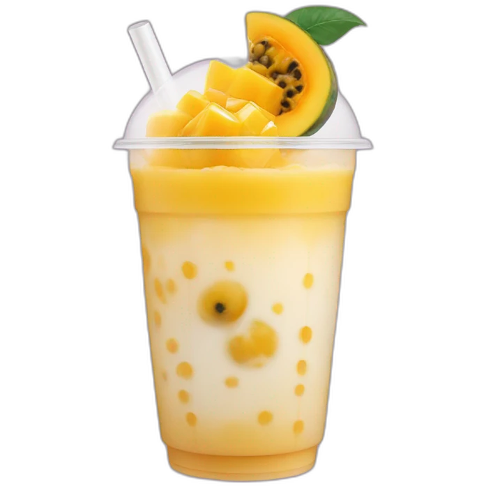 passion fruit mango bubble tea emoji