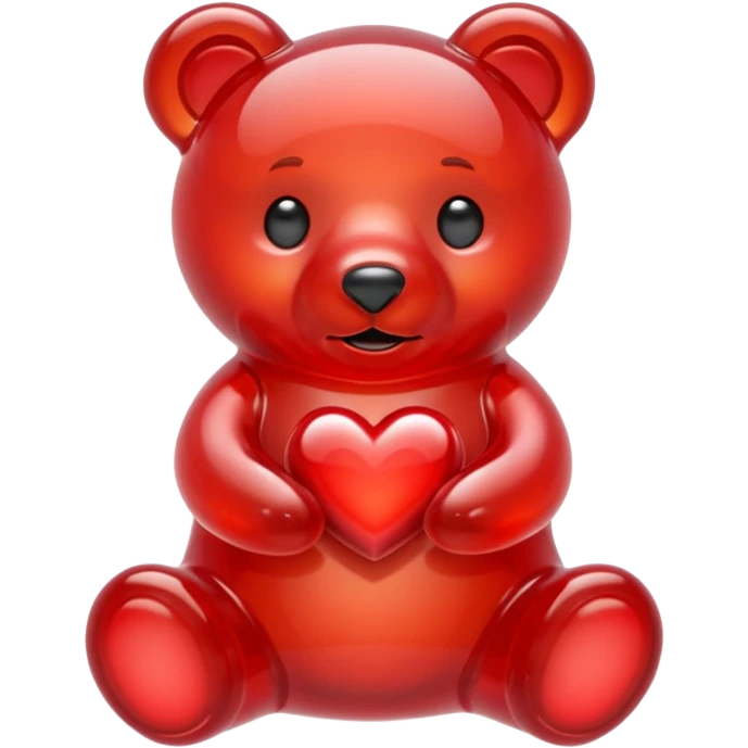 white jelly bear  heart red emoji