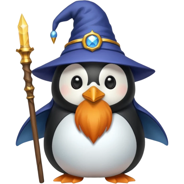Penguin being a wizard emoji
