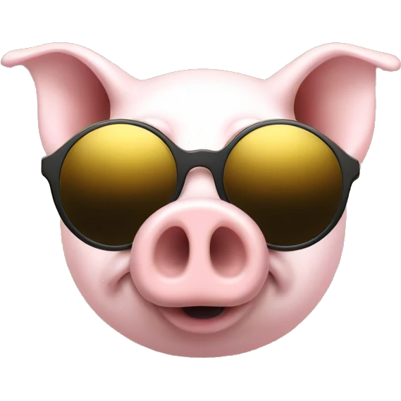 Pig gold with sunglusses black emoji