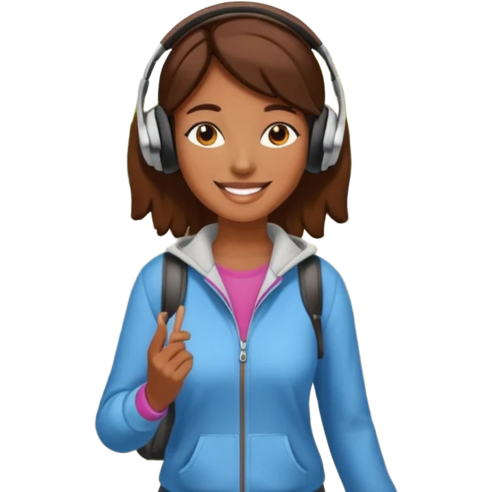 women walking with music emoji