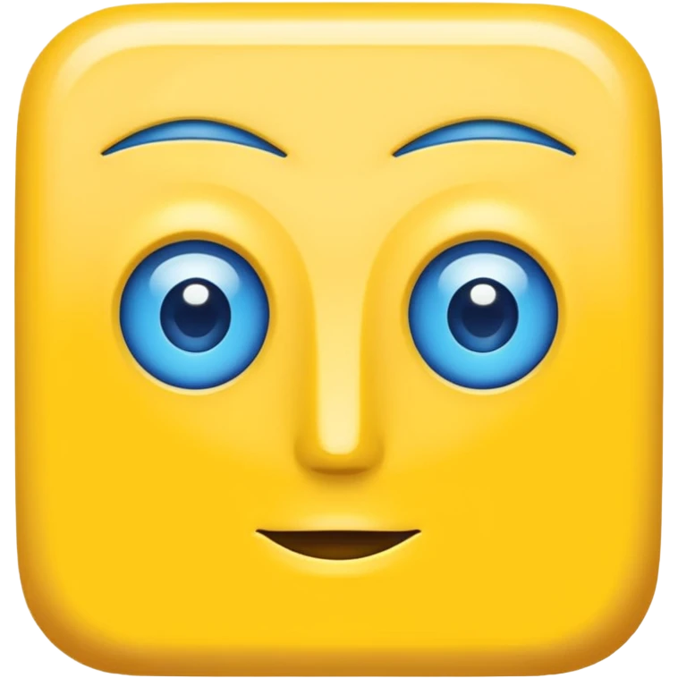 square with yellow body blue square eyes and mouth emoji