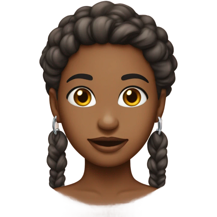 menina de seis anos cablo liso castanho usando colar e brincos emoji