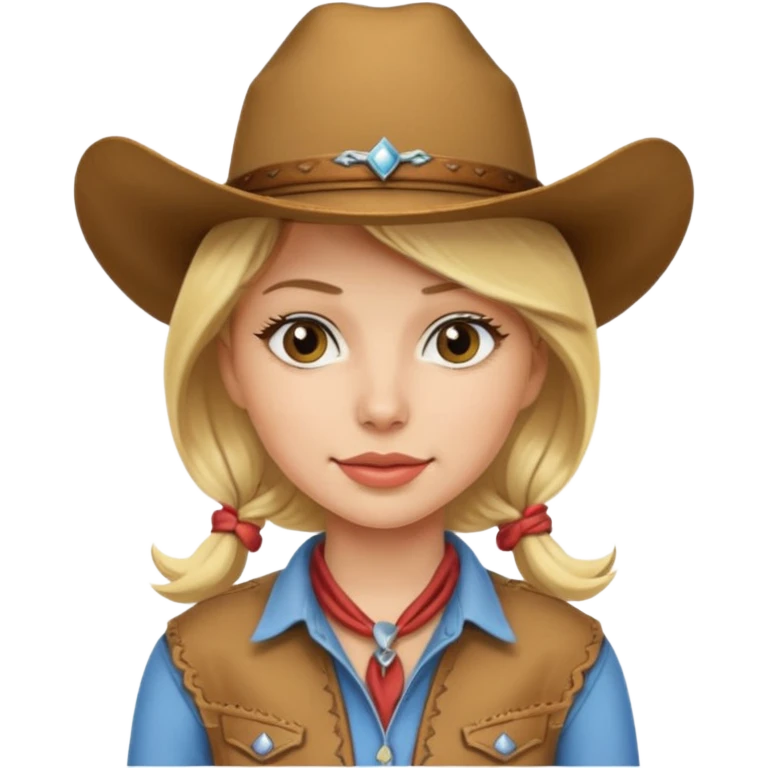 Cowgirl loira de chapéu  emoji