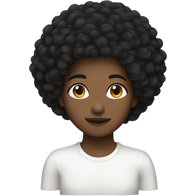 Short Afro coily black hair  emoji