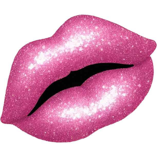 kiss pink lips with glitter emoji
