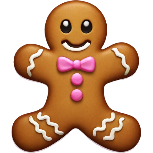 gingerbread man decorated pink emoji