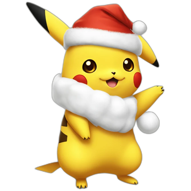 Pikachu dress like santa claus emoji