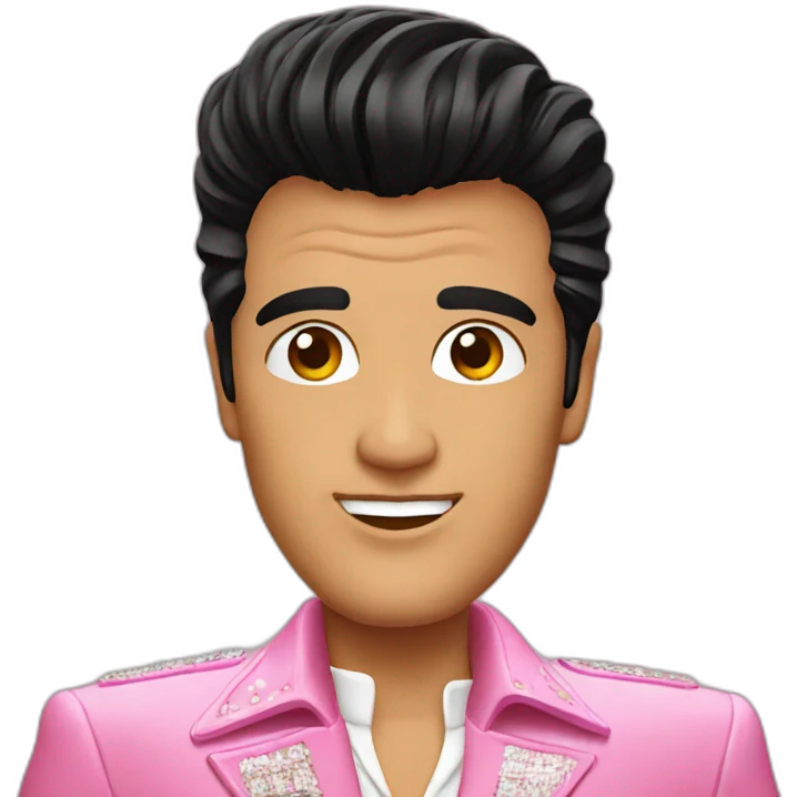 Pink Elvis emoji