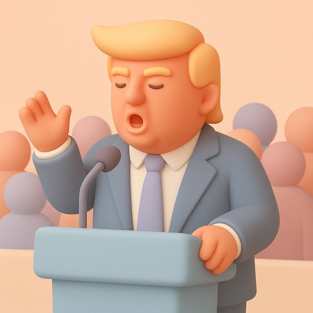 Donald Trump speaking at a rally emoji