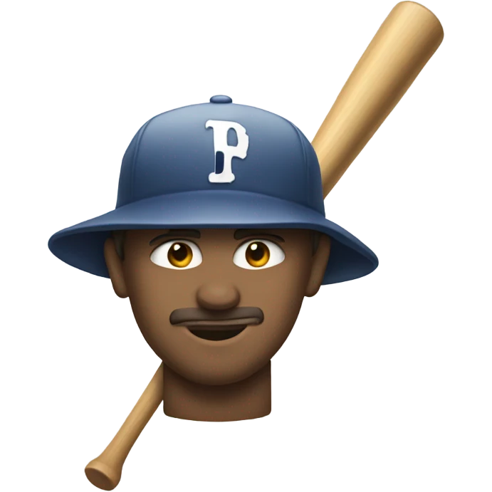 If a baseball bat had the face of a man. emoji