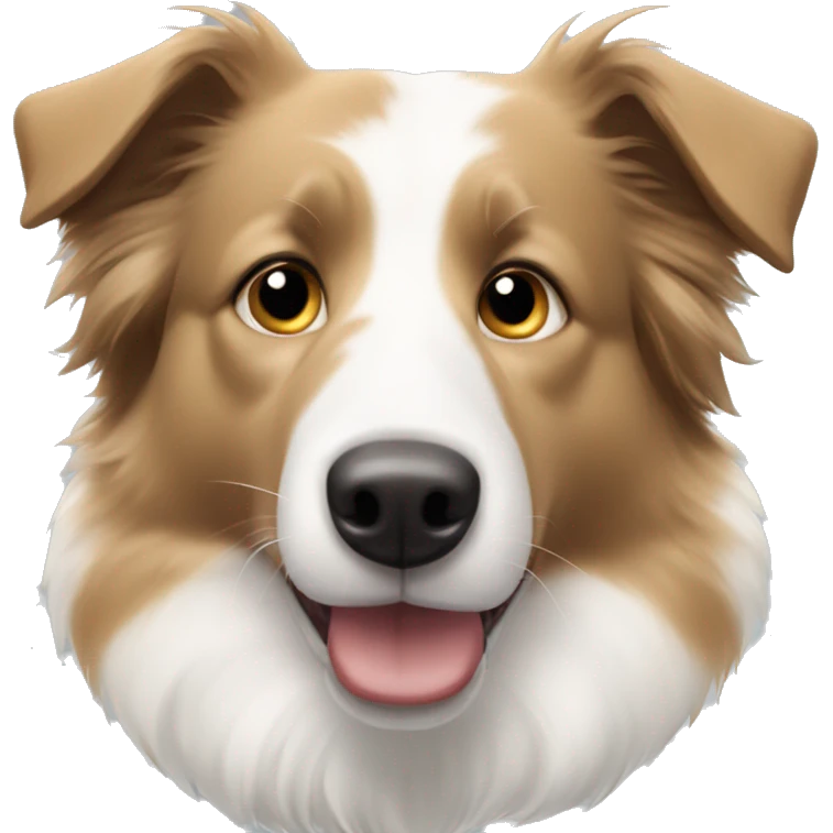 Blonde and white border collie with blue/grey eyes and brown nose  emoji