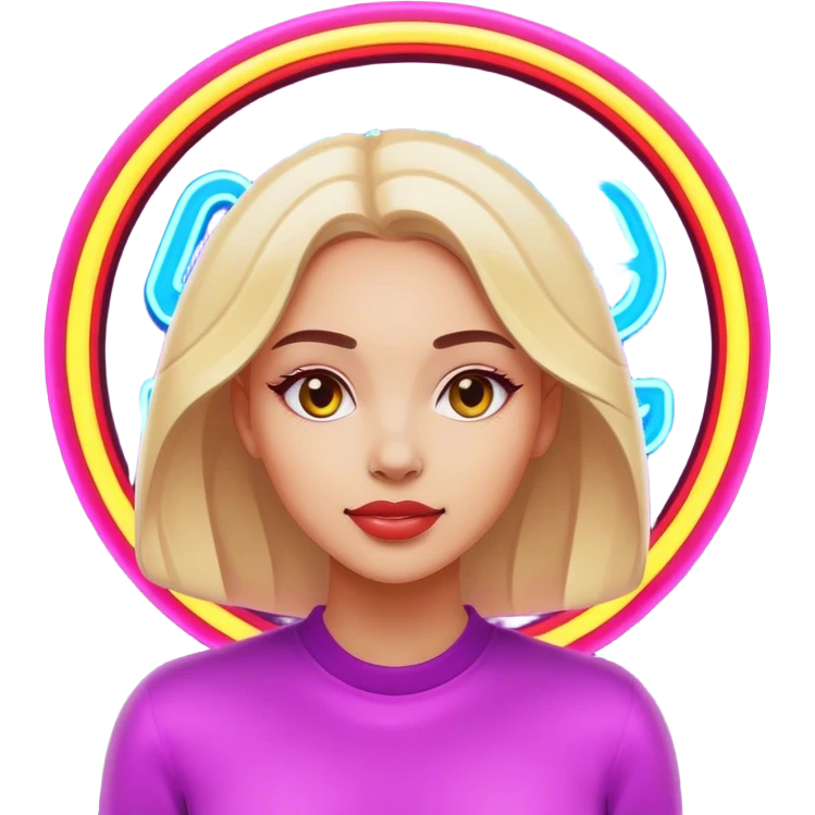 Neon sinboard lady emoji