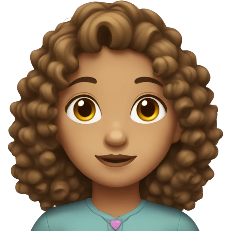 curly brown hair girl  emoji