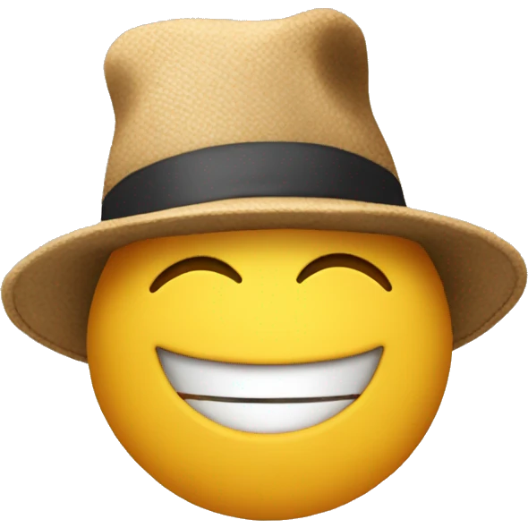 An emoji putting off a hat as a greeting emoji