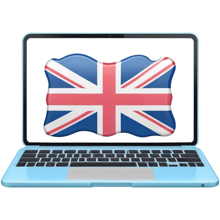 pastel melted laptop on the screen British flag emoji