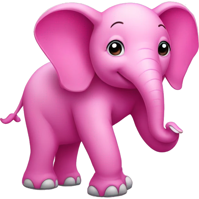 a dancing pink elephant putting on phylacteries emoji