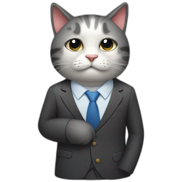 tired cat with suit emoji