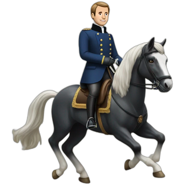 Macron sur un  cheval emoji