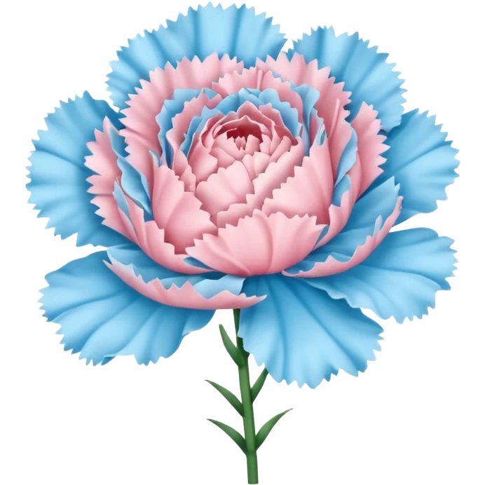 Pastel pink and pastel blue carnation flower emoji