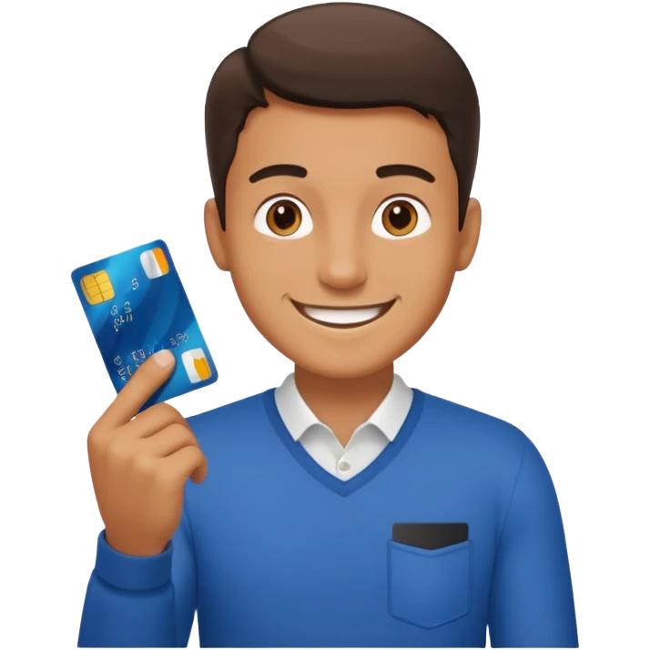 man with debit card emoji