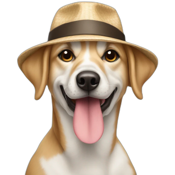 chien avec chapeau emoji