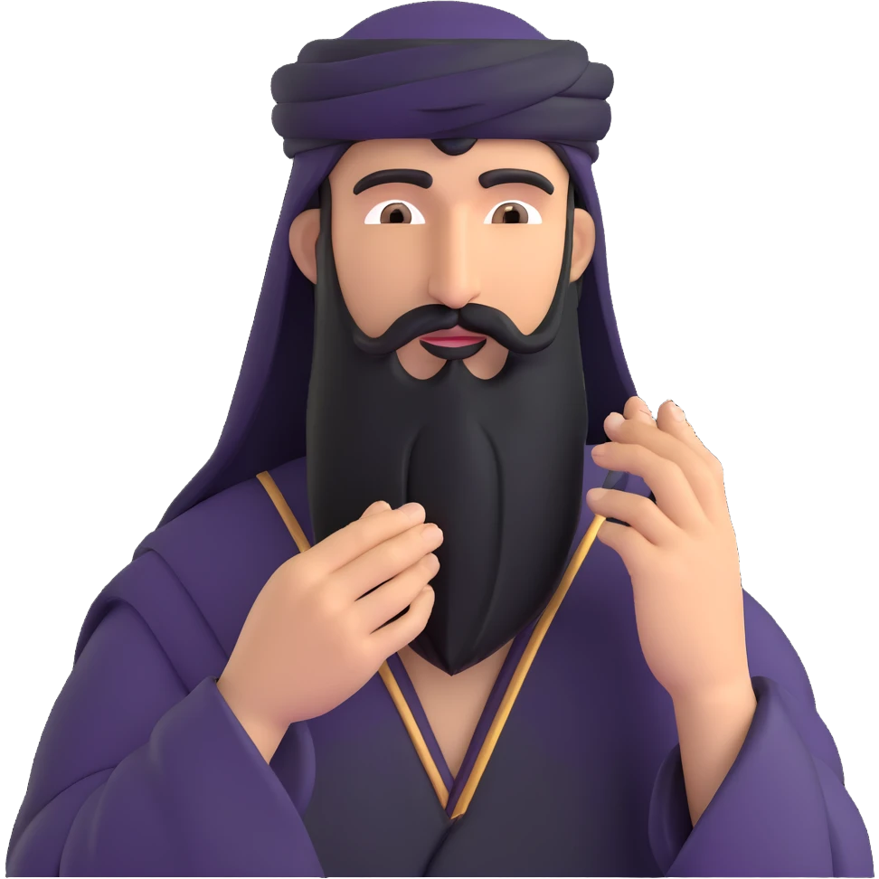 Middle Eastern wise man stroking beard in contemplation emoji