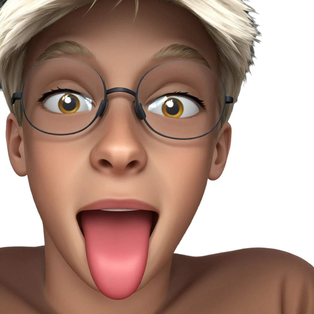 playful boy with glasses emoji