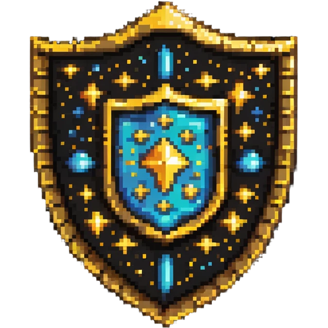 Premium member shield with rare cosmic galaxy pattern and golden border emoji