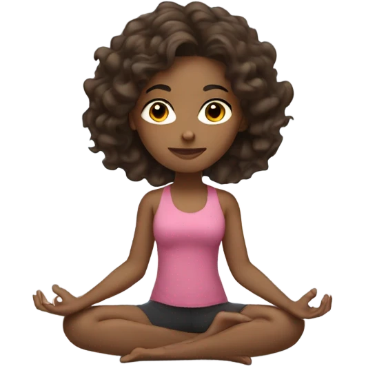 Brunette with wavy hair doing yoga  emoji