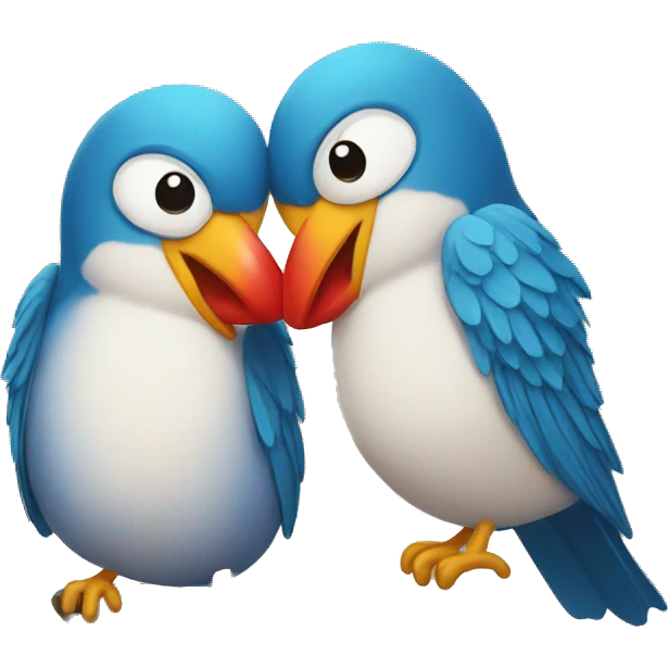 Kissing bird emoji
