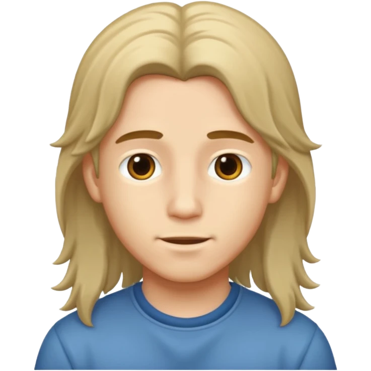 An emoji of a soft boy with long hair and pink background. emoji