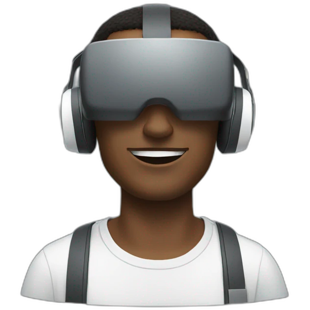 Man wearing VR headset emoji