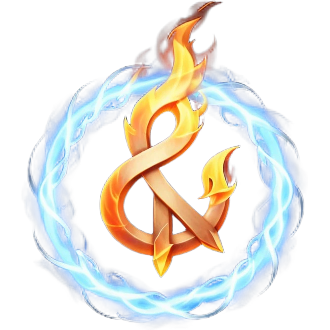  An abstract mystical fire symbol made of intertwining smoke, flame, and lightning, rune-like design, gothic realistic style, soft neutral background, emoji-style icon, clean edges. emoji