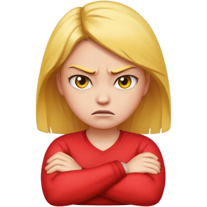 angry face girl emoji with arms crossed over each other in front  emoji