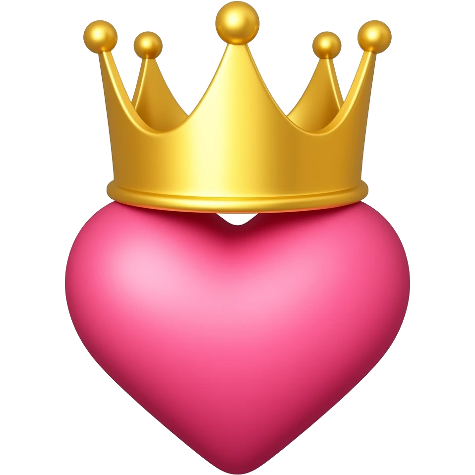 Crea un emoji que fucione estos dos 🩷👑 pero que la corona este arriba puesta en el corazon pero grande de lado a lado Y que se vea que esta puesta emoji