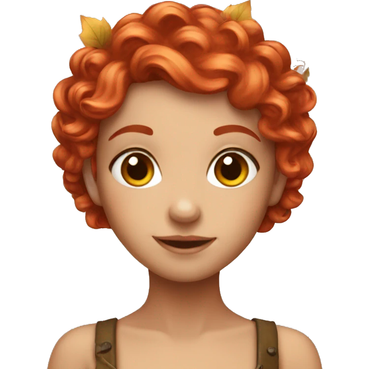 autumn fairy with copper red hair emoji
