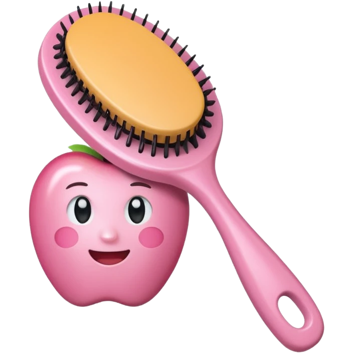 light pink hairbrush apple emoji style emoji