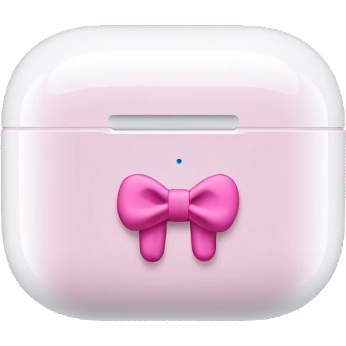pink airpods max with bow emoji
