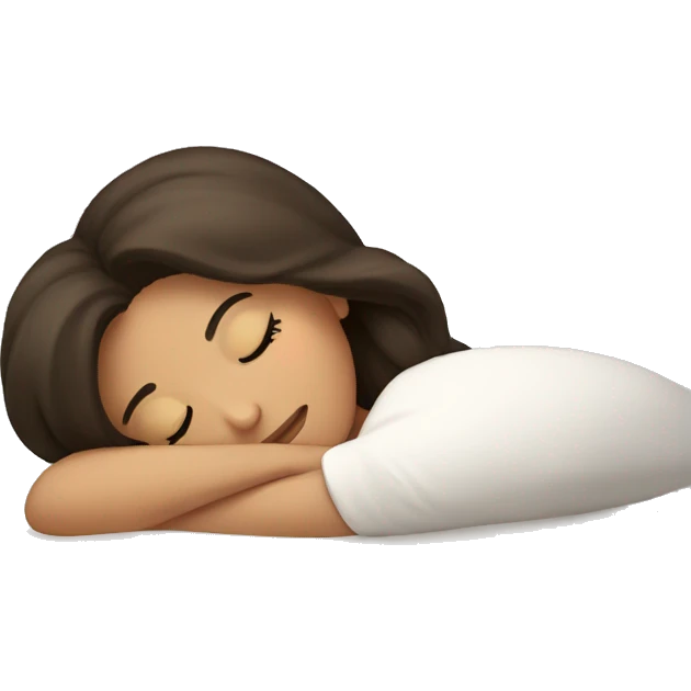 Brunette girl sleeping emoji