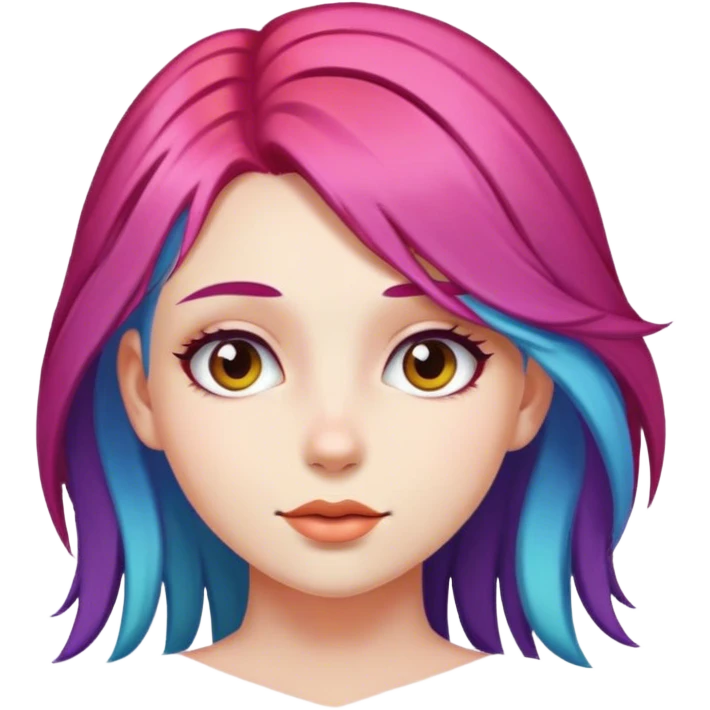 multicolored hair girl portrait emoji