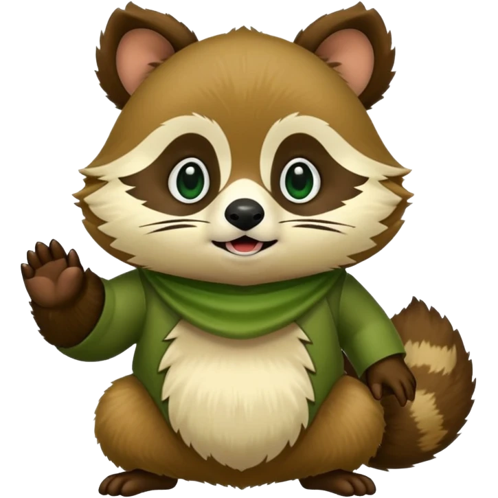 Green tanuki emoji