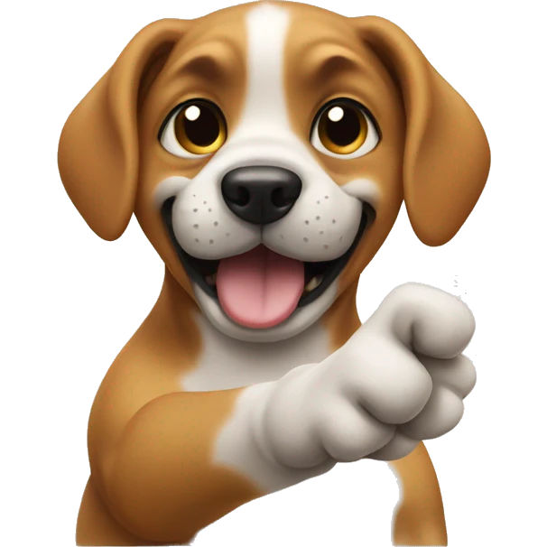 Dog flipping the finger emoji
