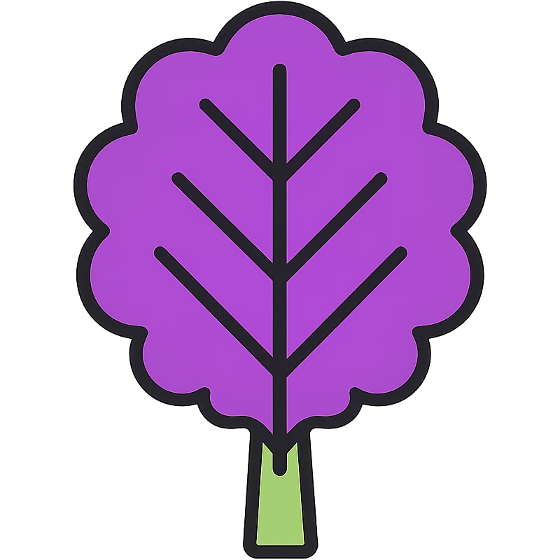 purple kale, stylized, flat color, modern icon, no background emoji