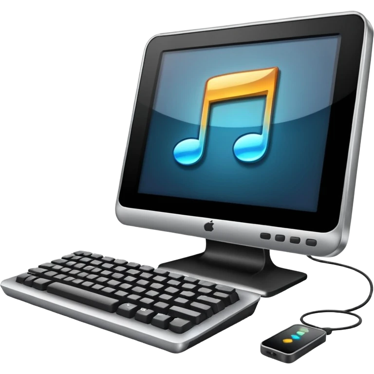 a computer play music emoji
