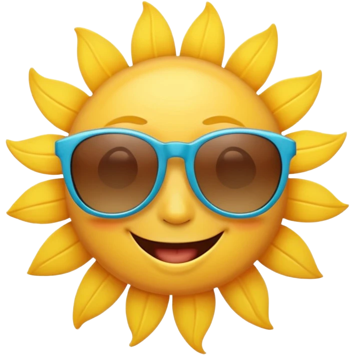 bright sun with sunglasses, cheerful summer vibe emoji