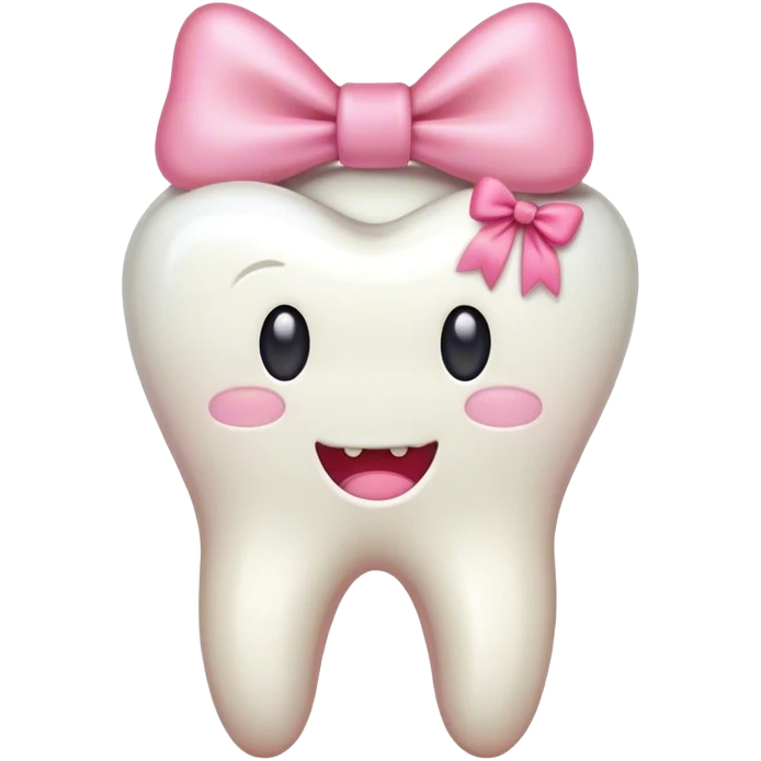 Tooth with pink bow  emoji