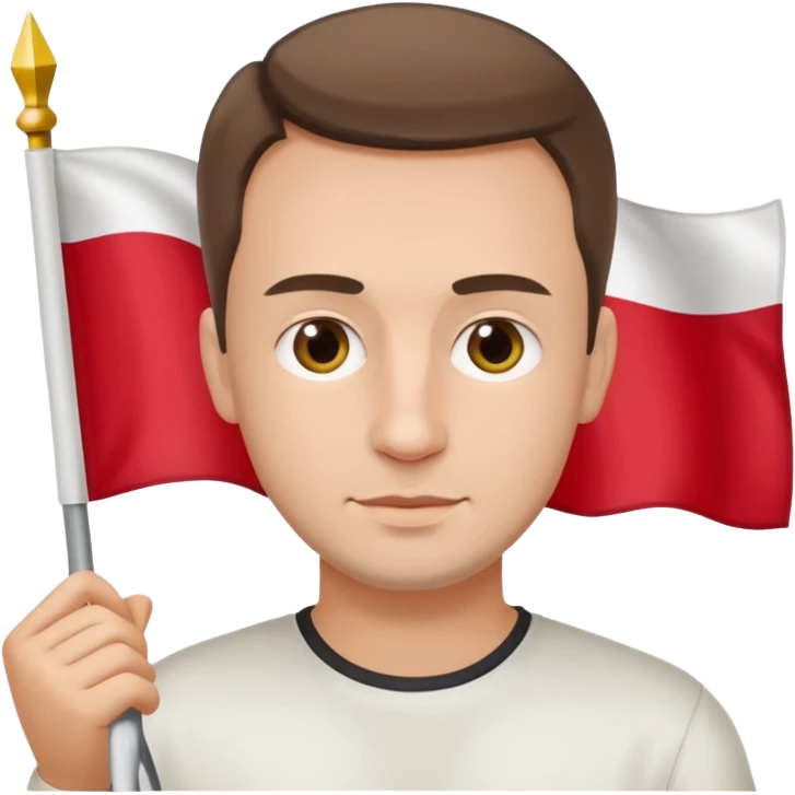 realistick polish man with poland flag emoji