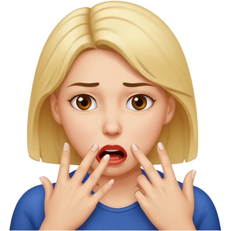 Woman biting her fingers emoji