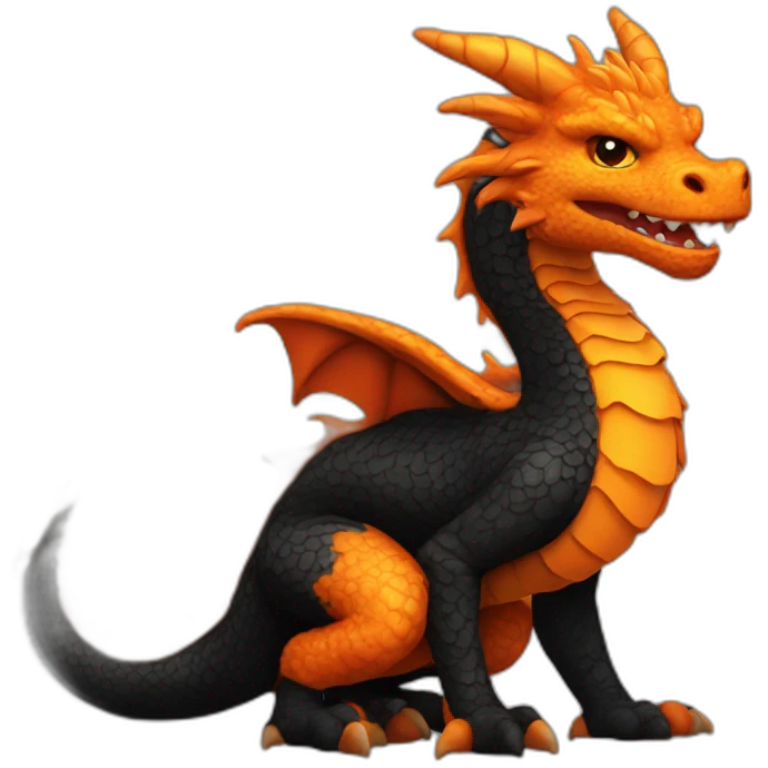 orange and black fluffy dragon emoji